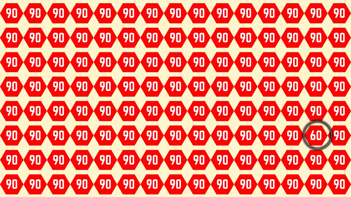 Optical Illusion Find it Out: Within 5 Seconds Spot The Number 60 among 90