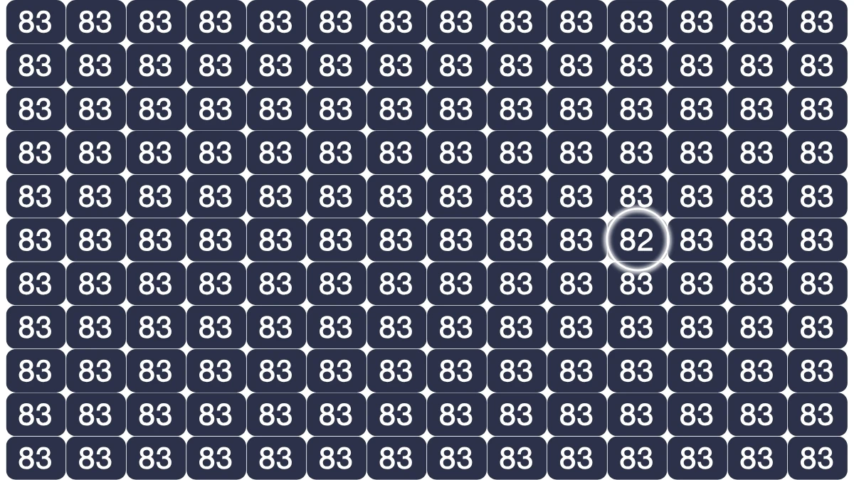 Optical Illusion Find it Out: Within 7 Seconds Find The Number 82 among 83