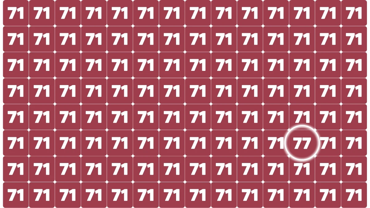 Optical Illusion Find it Out: Within 7 Seconds Spot The Number 77 among 71