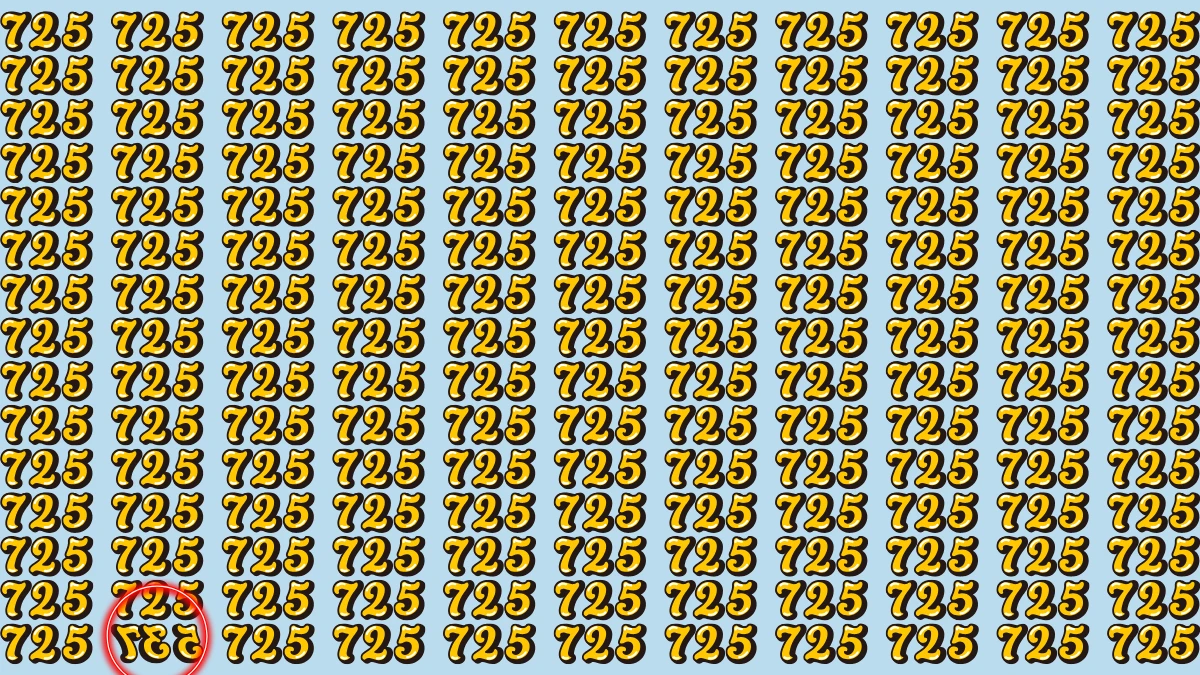 Optical Illusion IQ Test: Within 7 Seconds Spot The Inverted 735 among 725