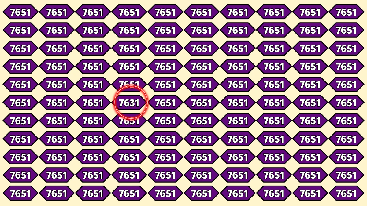 Optical Illusion Puzzle IQ Test: Only People with Sharp Eyes Can Spot the Number 7631 among 7651 in 6 Secs