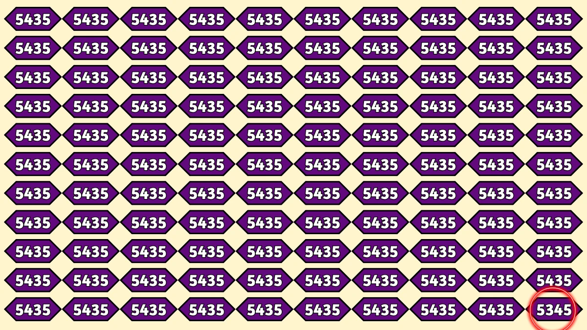 Optical Illusion Puzzle IQ Test: Within 6 Seconds Spot The Number 5345 among 5435