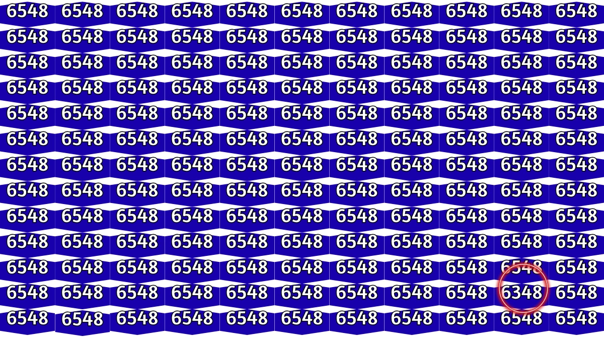 Optical Illusion Puzzle IQ Test: Within 6 Seconds Spot The Number 6348 among 6548