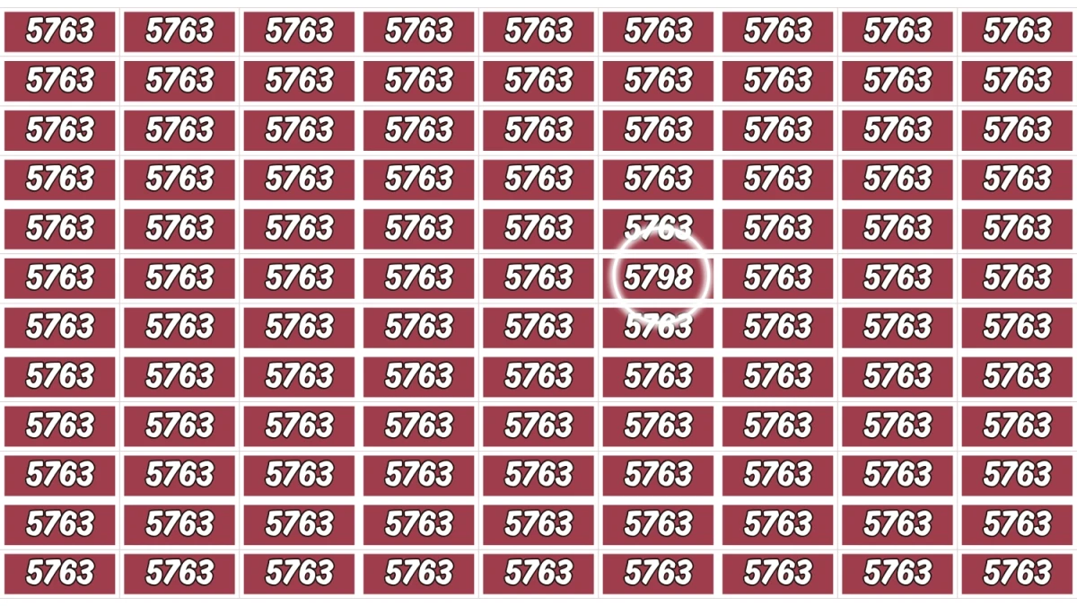 Optical Illusion Puzzle IQ Test: Within 7 Seconds Spot The Number 5798 among 5763