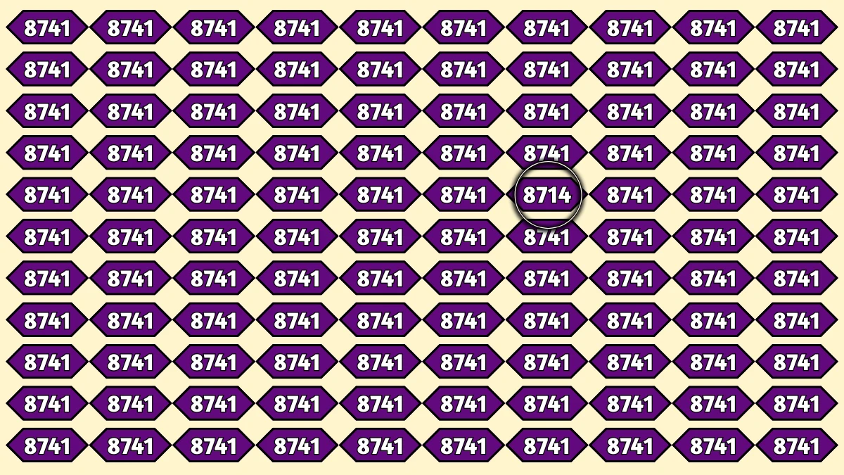 Optical Illusion Puzzle IQ Test: Within 7 Seconds Spot The Number 8714 among 8741