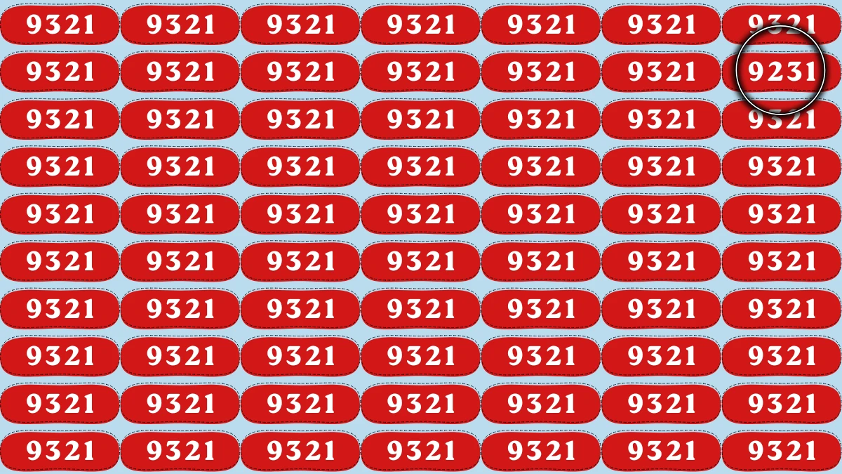 Optical Illusion Puzzle IQ Test: Within 7 Seconds Spot The Number 9231 among 9321