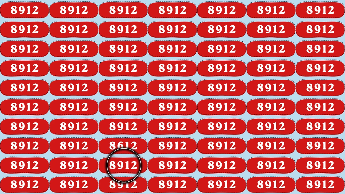 Optical Illusion Puzzle IQ Test: Within 8 Seconds Spot The Number 8612 among 8912
