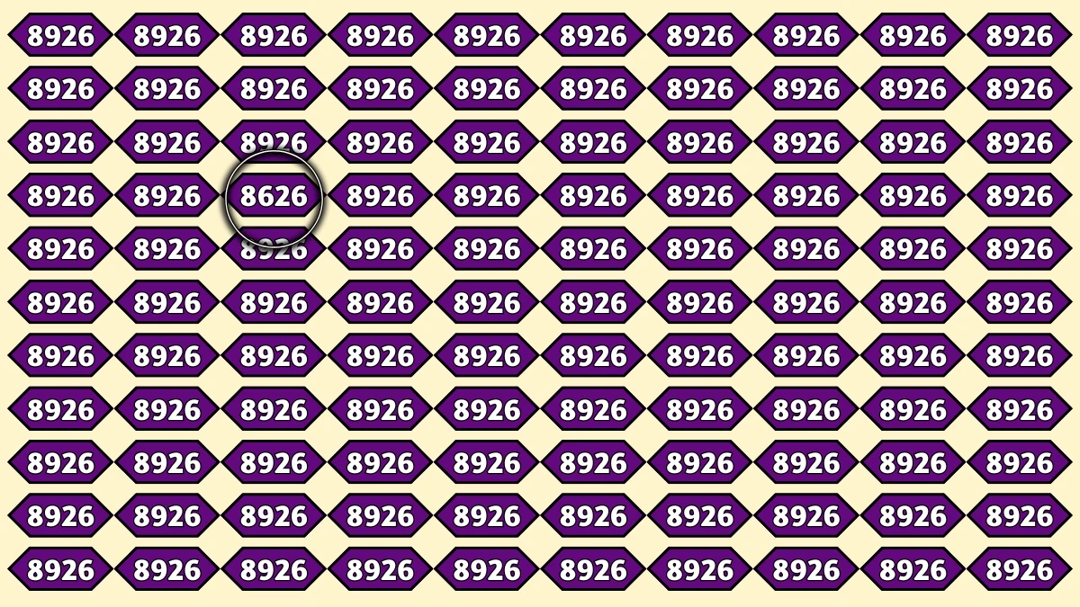 Optical Illusion Puzzle IQ Test: Within 8 Seconds Spot The Number 8626 among 8926