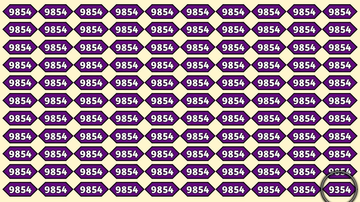 Optical Illusion Puzzle IQ Test: Within 8 Seconds Spot The Number 9354 among 9854