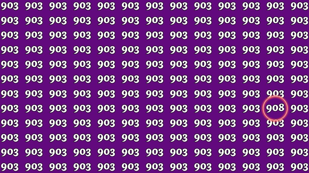 Optical Illusion Visual Challenge: Only People with Eagle Eyes Can spot the Number 908 among 903 under 9 secs