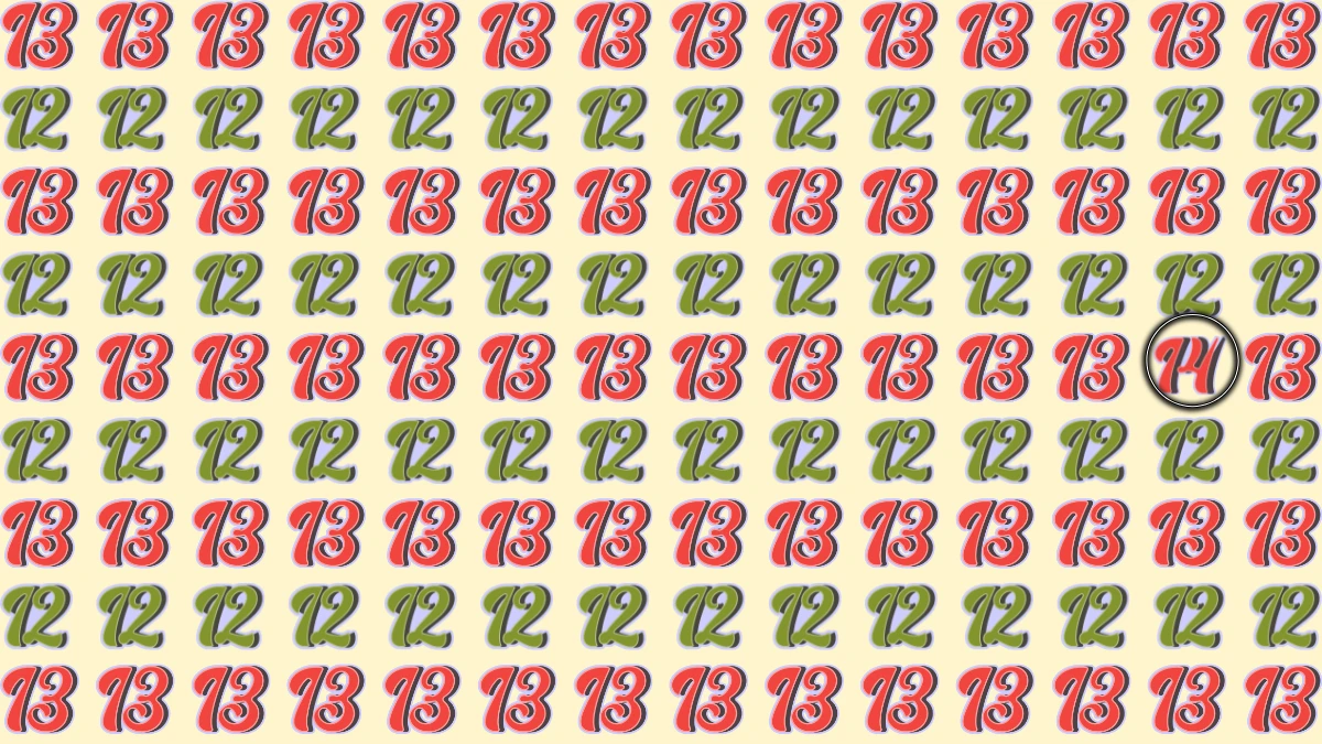 Optical Illusion: Within 7 Seconds Spot The Number 14 among 12 and 13