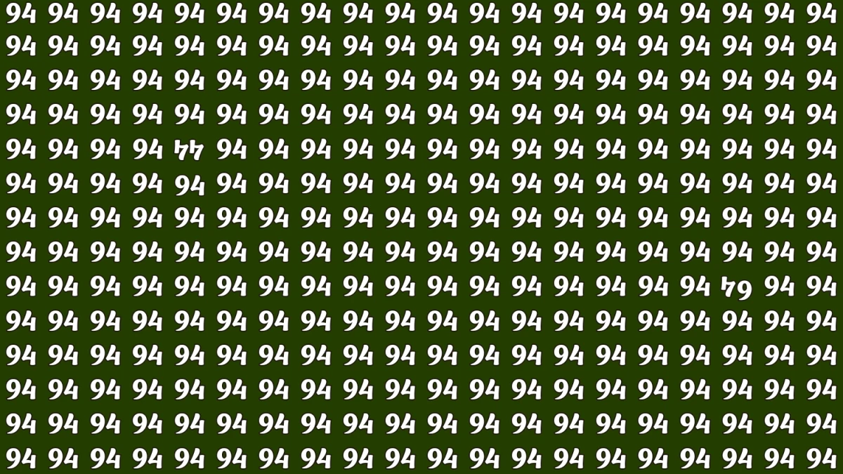 Optical Illusion: Within 8 Seconds Spot The Inverted Number 44 and 64 among 94