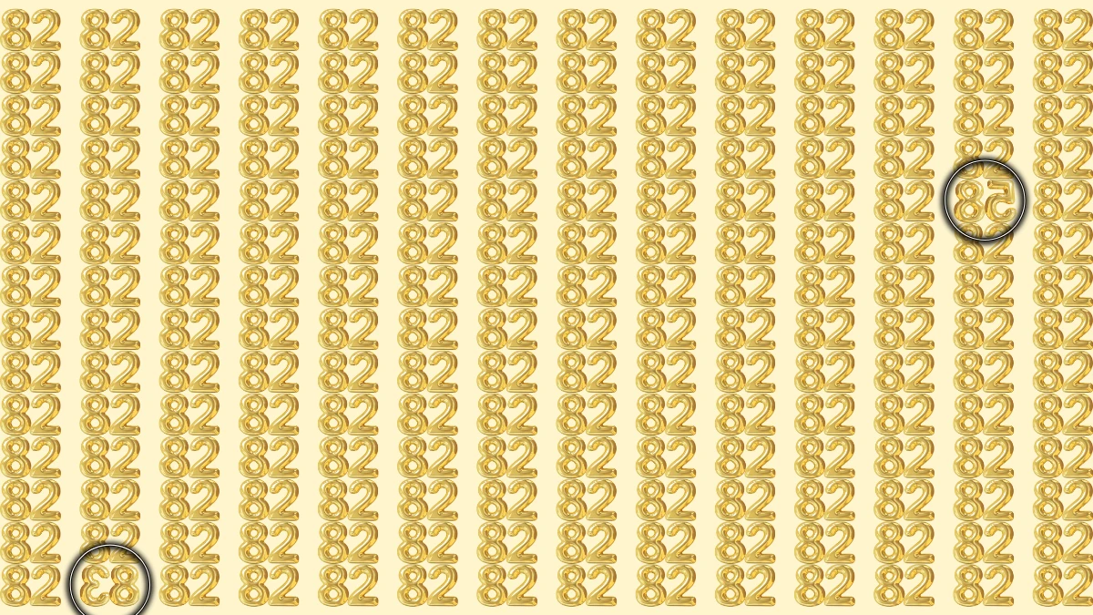 Optical Illusion: Within 8 Seconds Spot The Inverted Number 83 and 58 among 82