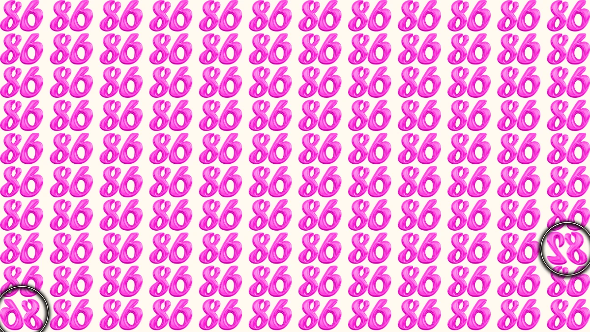 Optical Illusion: Within 8 Seconds Spot The Inverted Number 86 and 82 among 86