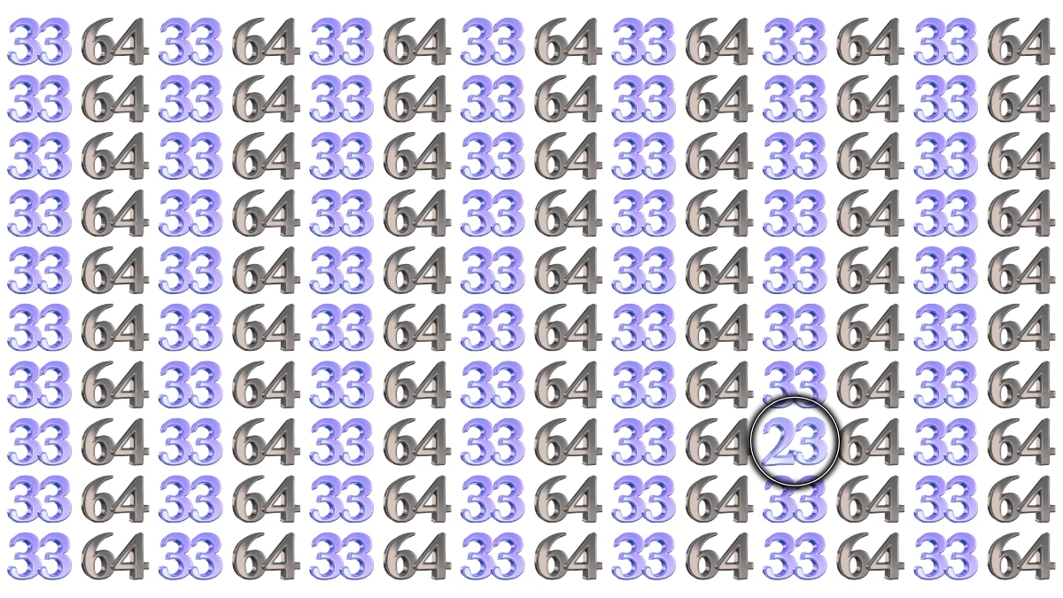 Optical Illusion: Within 8 Seconds Spot The Number 23 among 64 and 33