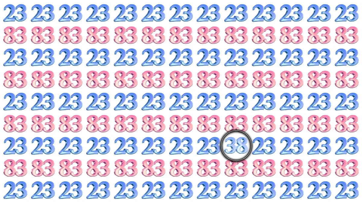 Optical Illusion: Within 8 Seconds Spot The Number 38 among 83 and 23