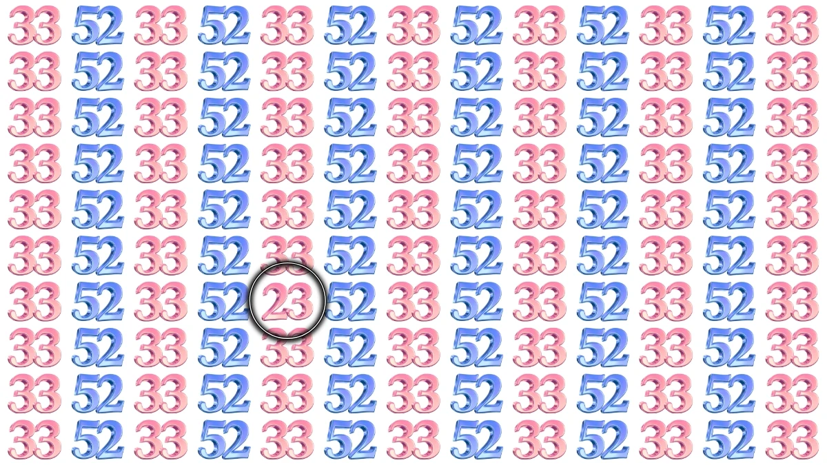 Optical Illusion: Within 9 Seconds Spot The Number 23 among 33 and 52