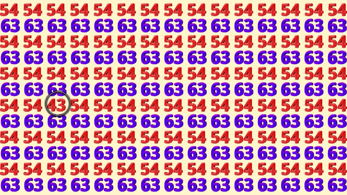 Optical Illusion: Within 9 Seconds Spot The Number 43 among 54 and 63