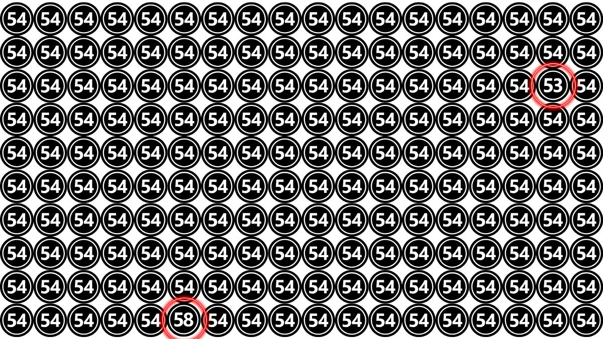 Optical Illusion: Within 9 Seconds Spot The Number 53 among 58 and 54