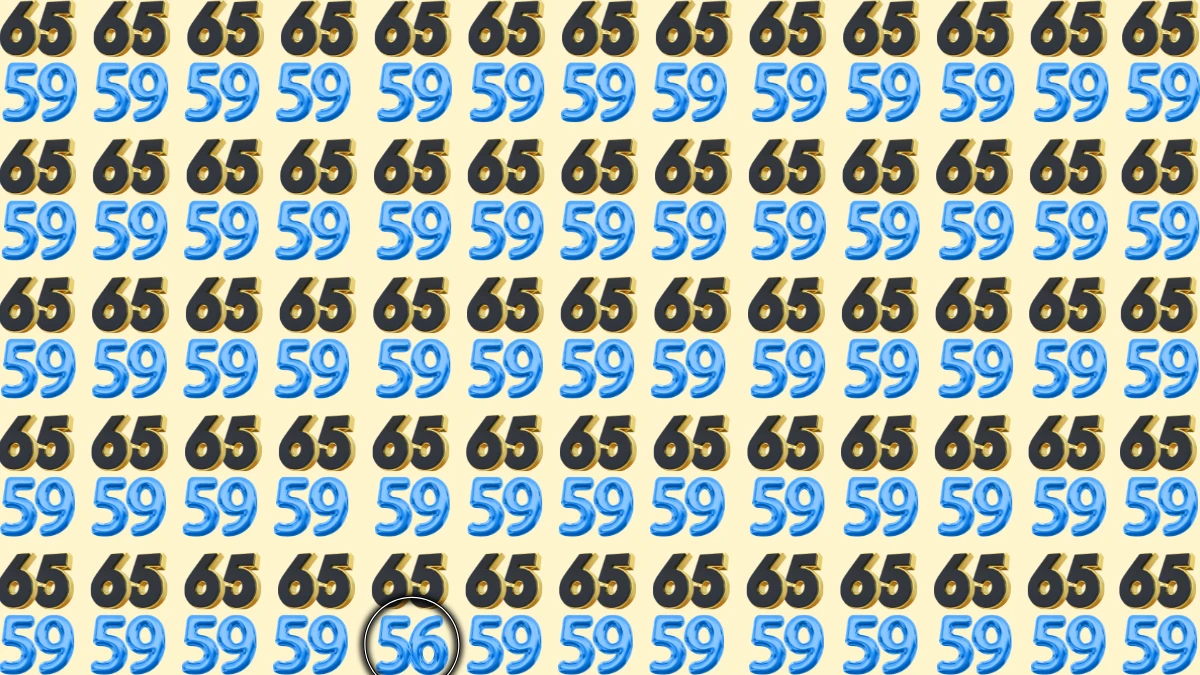 Optical Illusion: Within 9 Seconds Spot The Number 56 among 65 and 59