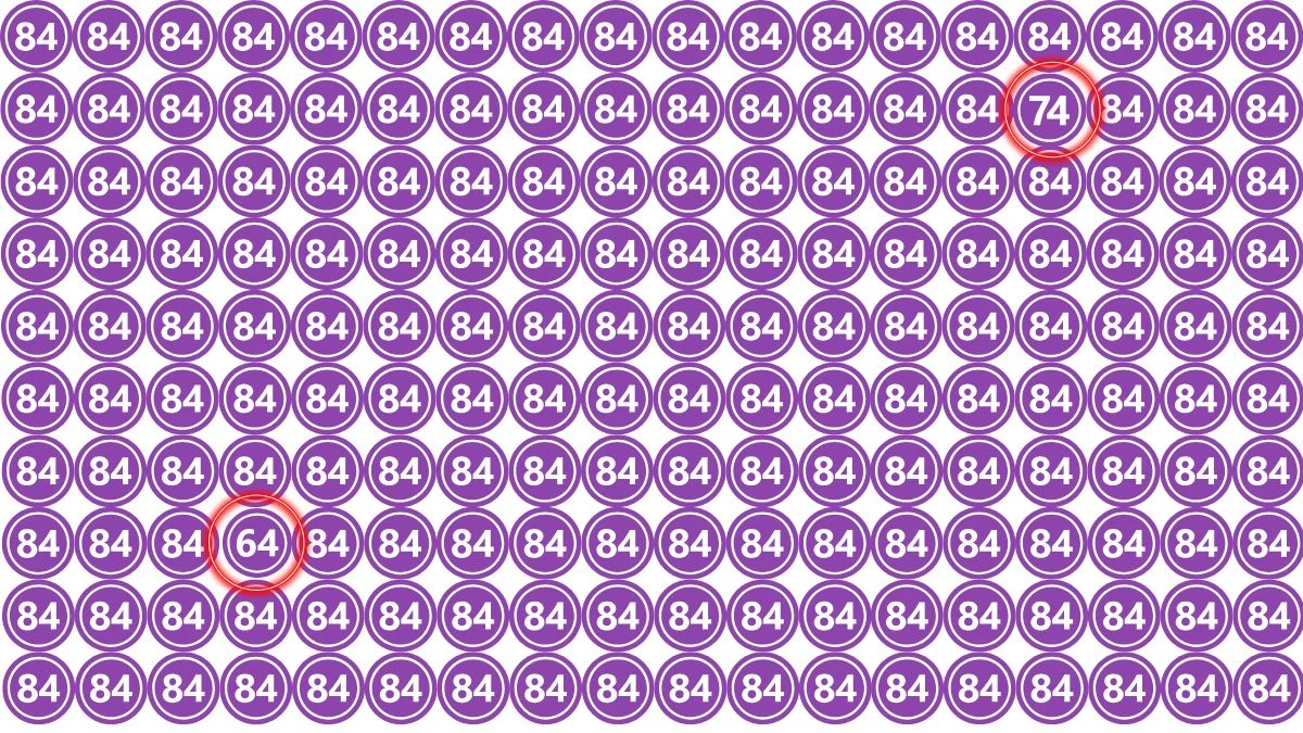 Optical Illusion: Within 9 Seconds Spot The Number 64 among 74 and 84