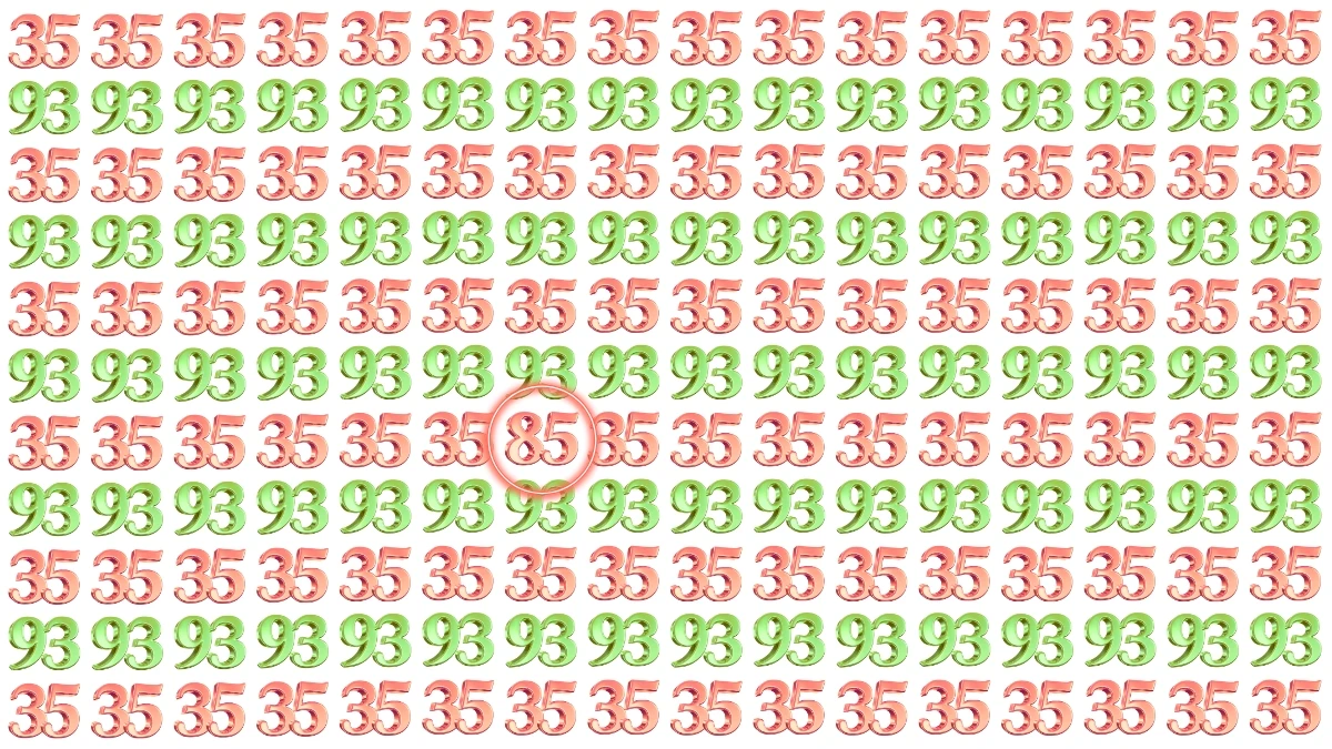 Optical Illusion: Within 9 Seconds Spot The Number 85 among 35 and 93