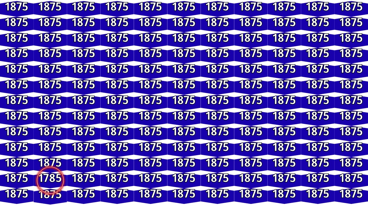 Optical Illusion Puzzle IQ Test: Within 7 Seconds Spot The Number 1785 among 1875