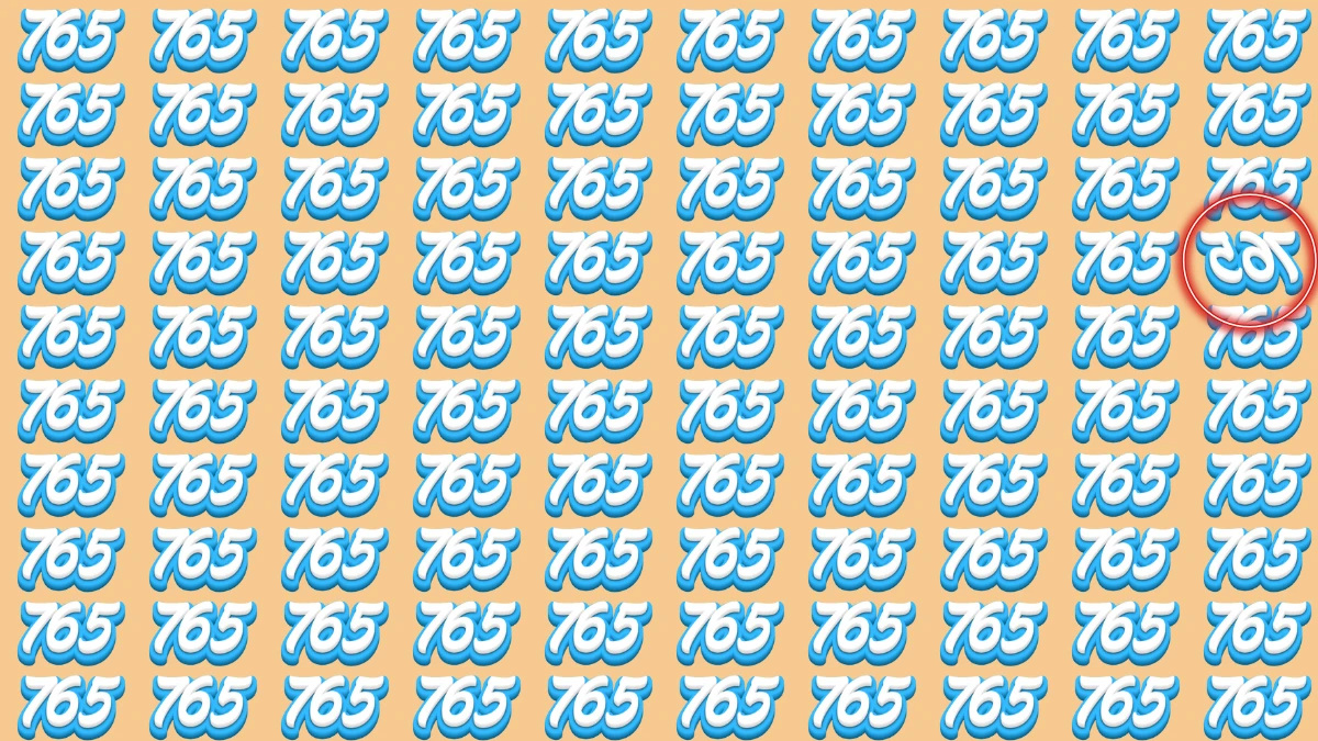 Optical Illusion Eye Test Challenge: Can You Spot the Inverted 765 Among 765 in 8 Seconds?