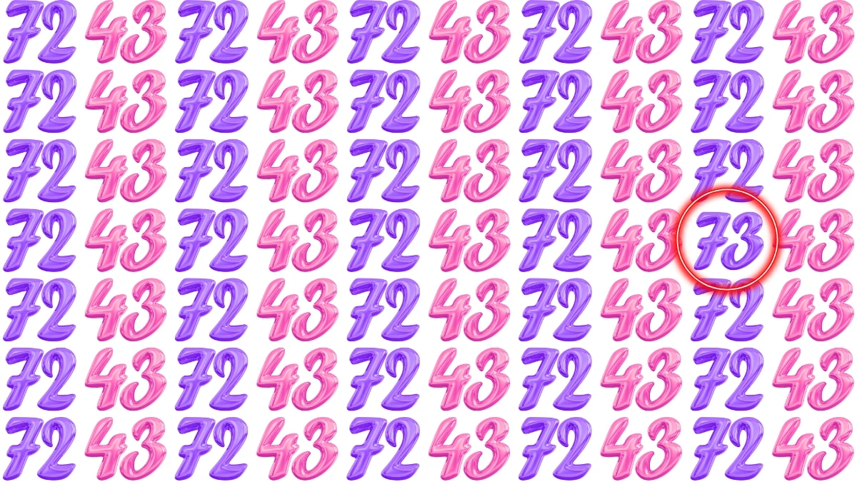 Optical Illusion: Can You Spot the Number 73 Among 72 and 43 in 8 Seconds?