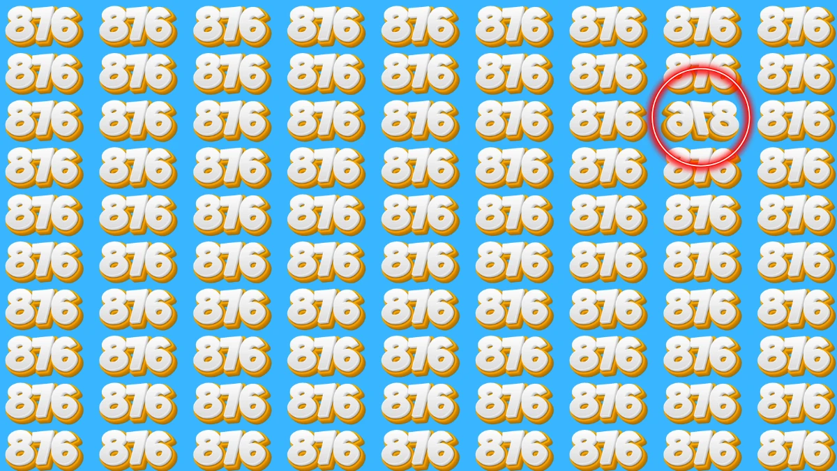 Optical Illusion Eye Test Challenge: Can You Spot the Inverted 876 Among 876 in Just 8 Seconds?