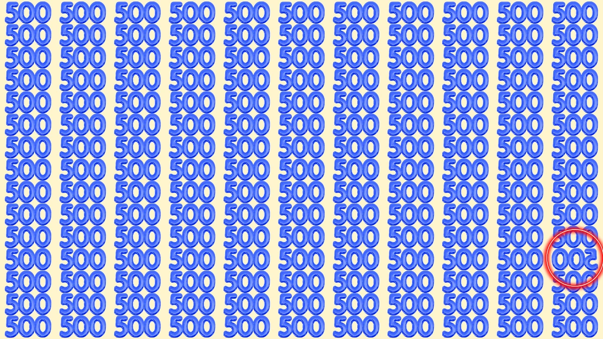 Optical Illusion Eye Test Challenge: Within 7 Seconds Spot The Inverted 500 among 500?