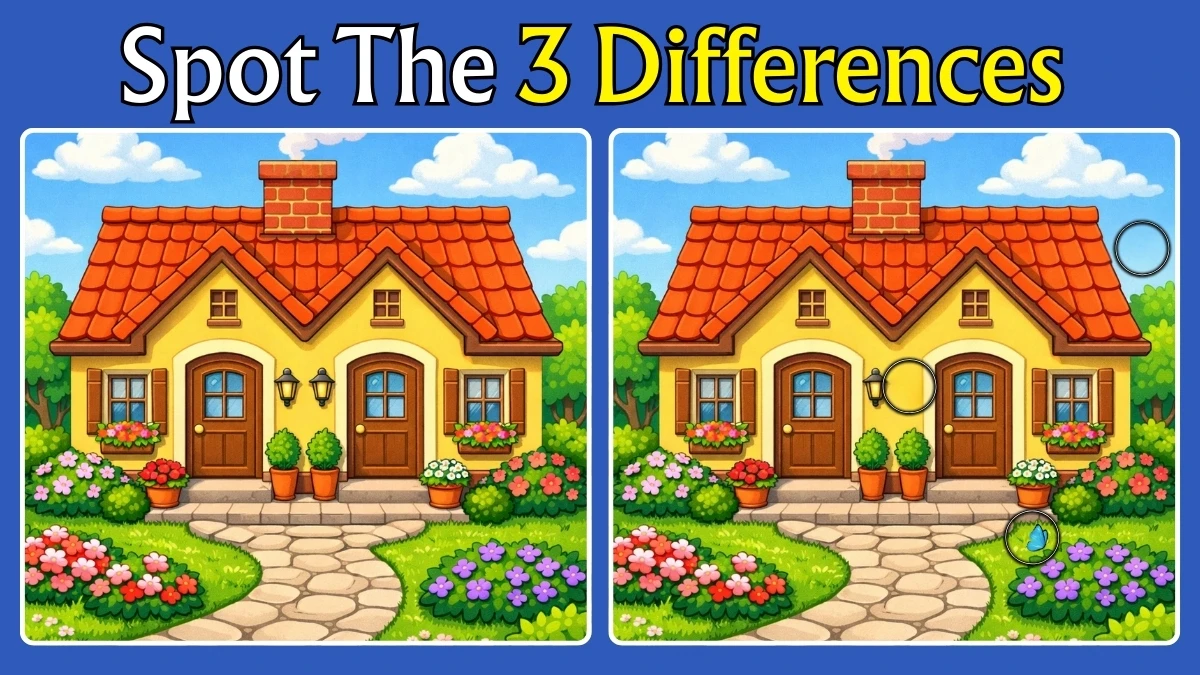 Spot 3 Differences Between the Beautiful House Pictures in 10 Seconds!