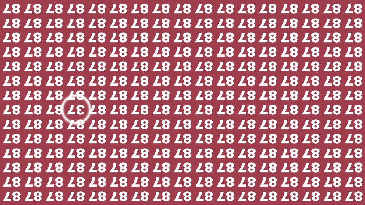 Optical Illusion IQ Test: Are You A Genius? Within 9 Seconds Spot The Inverted 37 among Inverted 87