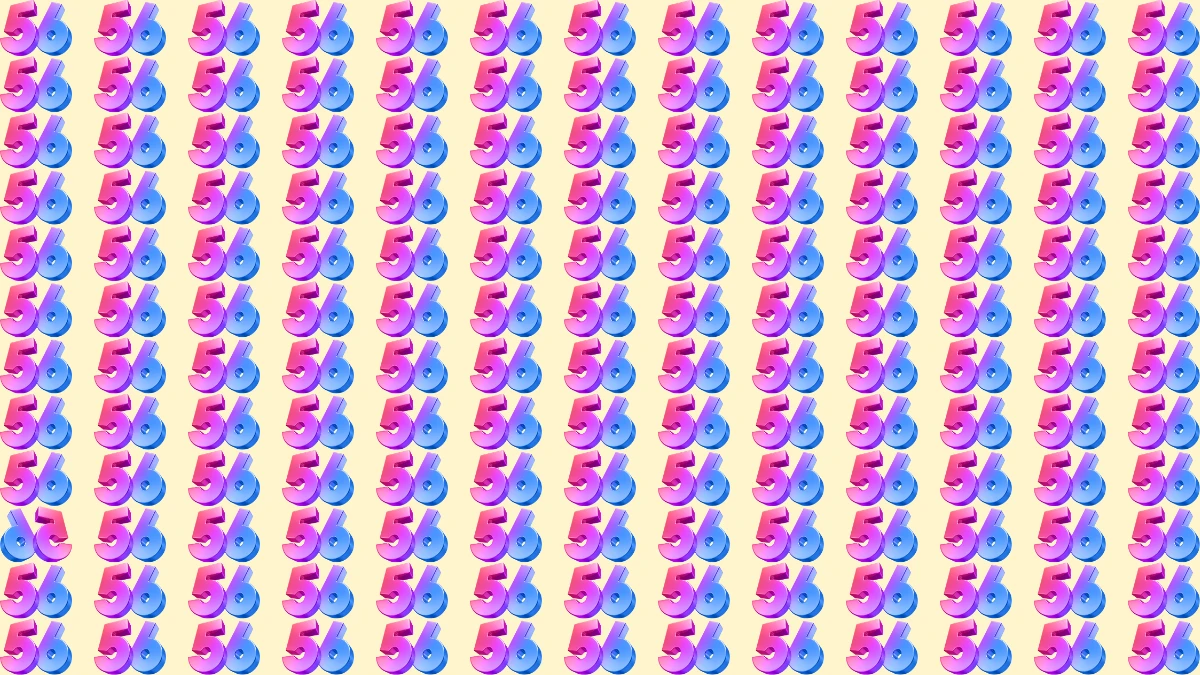 Optical Illusion IQ Test: Are You A Genius? Within 5 Seconds Spot The Inverted 56 among 56