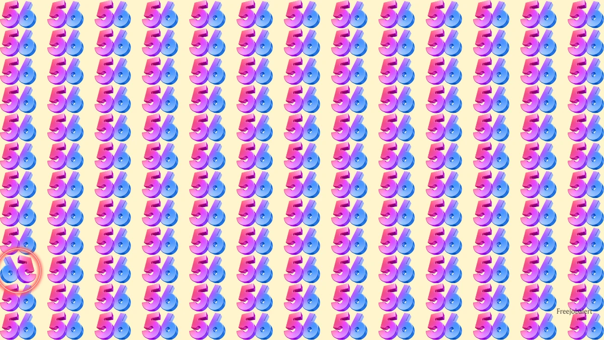 Optical Illusion IQ Test: Are You A Genius? Within 5 Seconds Spot The Inverted 56 among 56