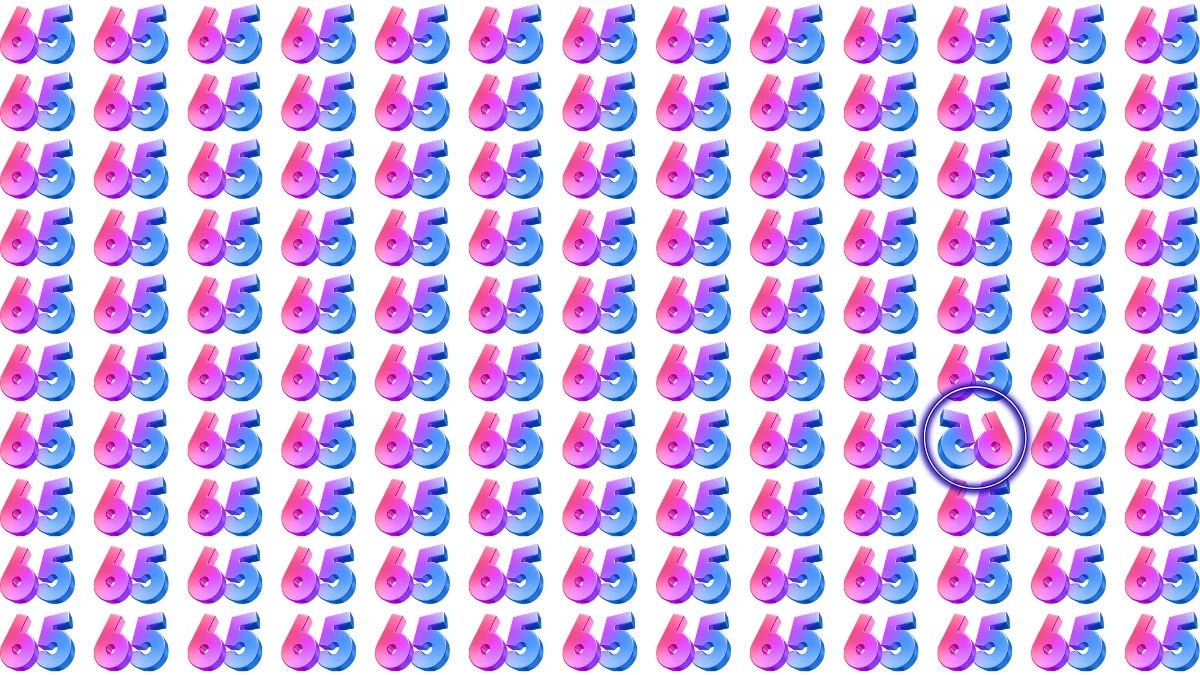 Optical Illusion IQ Test: Are You A Genius? Within 6 Seconds Spot The Inverted 65 among 65