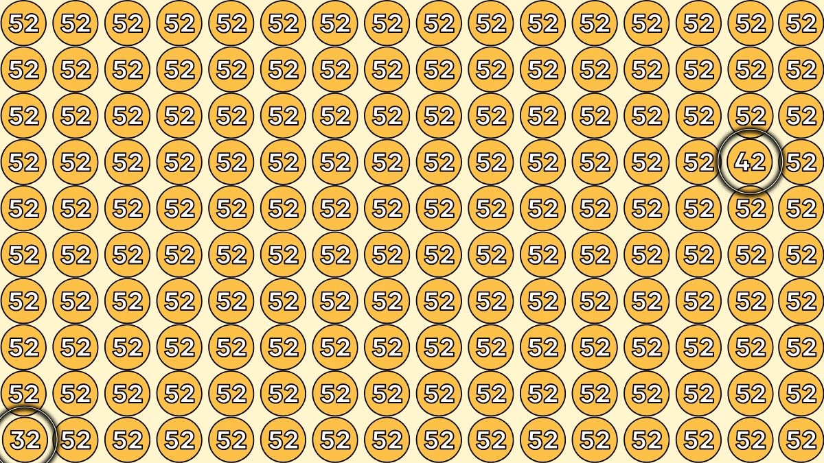Optical Illusion Eye Test Challenge: Within 8 Seconds Spot The Number 32 and 42 among 52