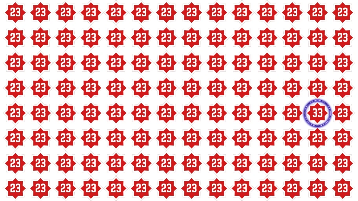 Optical Illusion Find it Out: Within 5 Seconds Spot The Number 33 among 23