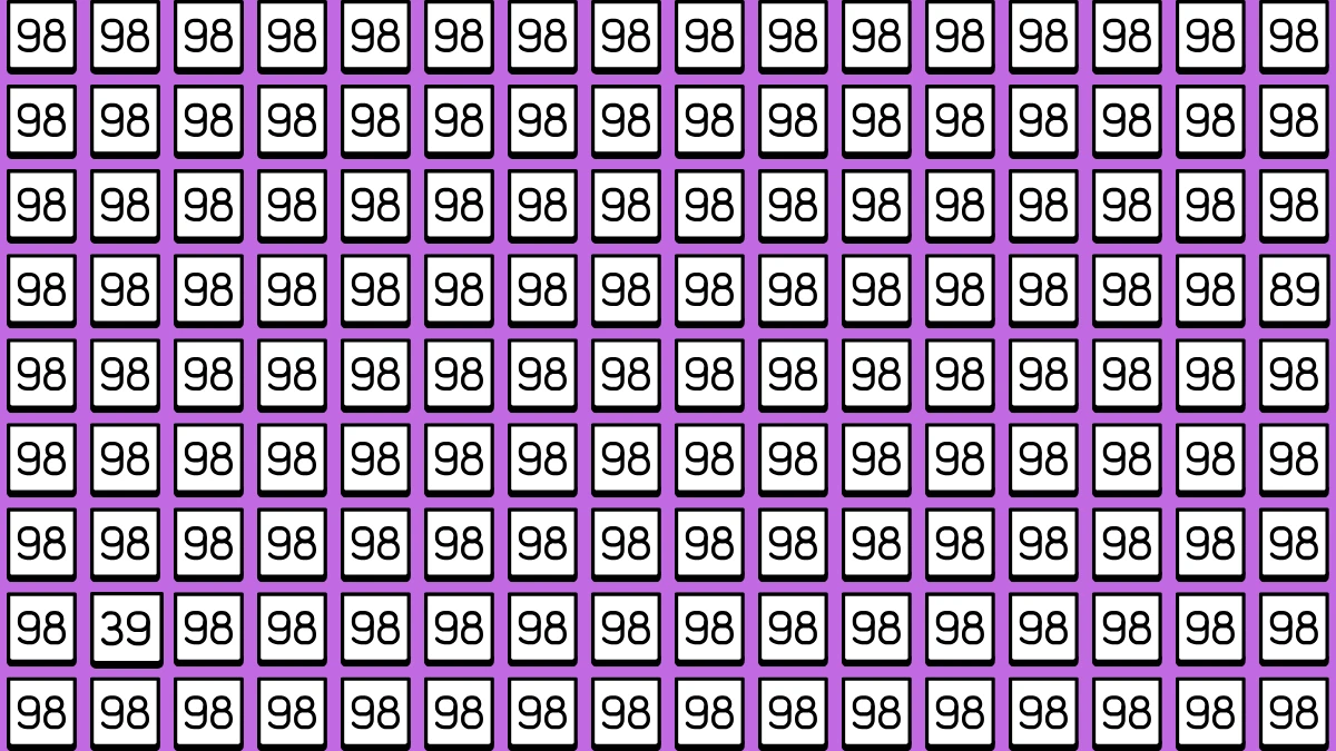 Optical Illusion: Within 9 Seconds Spot The Number 39 among 89 and 98