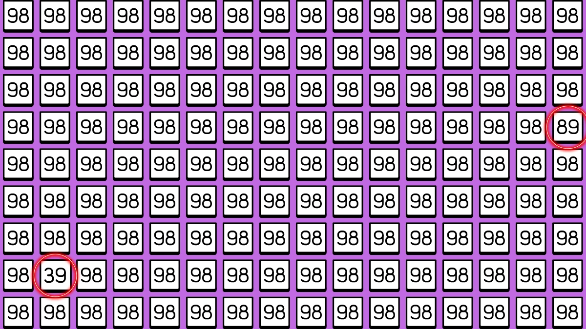 Optical Illusion: Within 9 Seconds Spot The Number 39 among 89 and 98