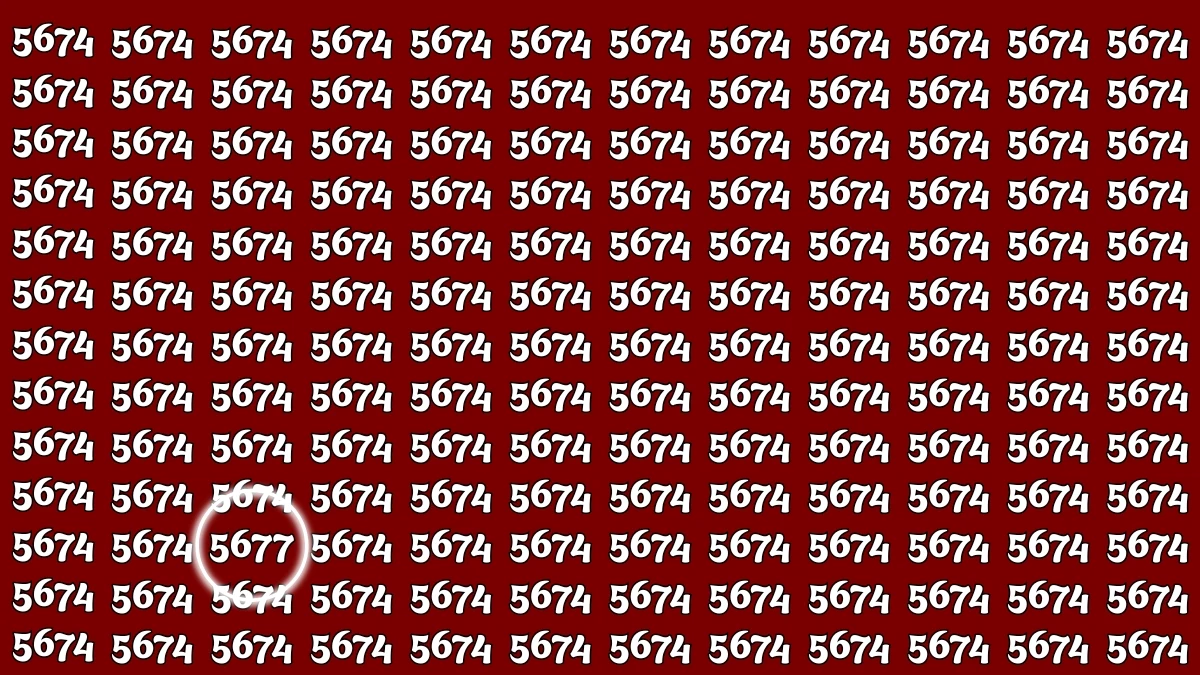 Optical Illusion Puzzle IQ Test: Within 7 Seconds Spot The Number 5677 among 5674