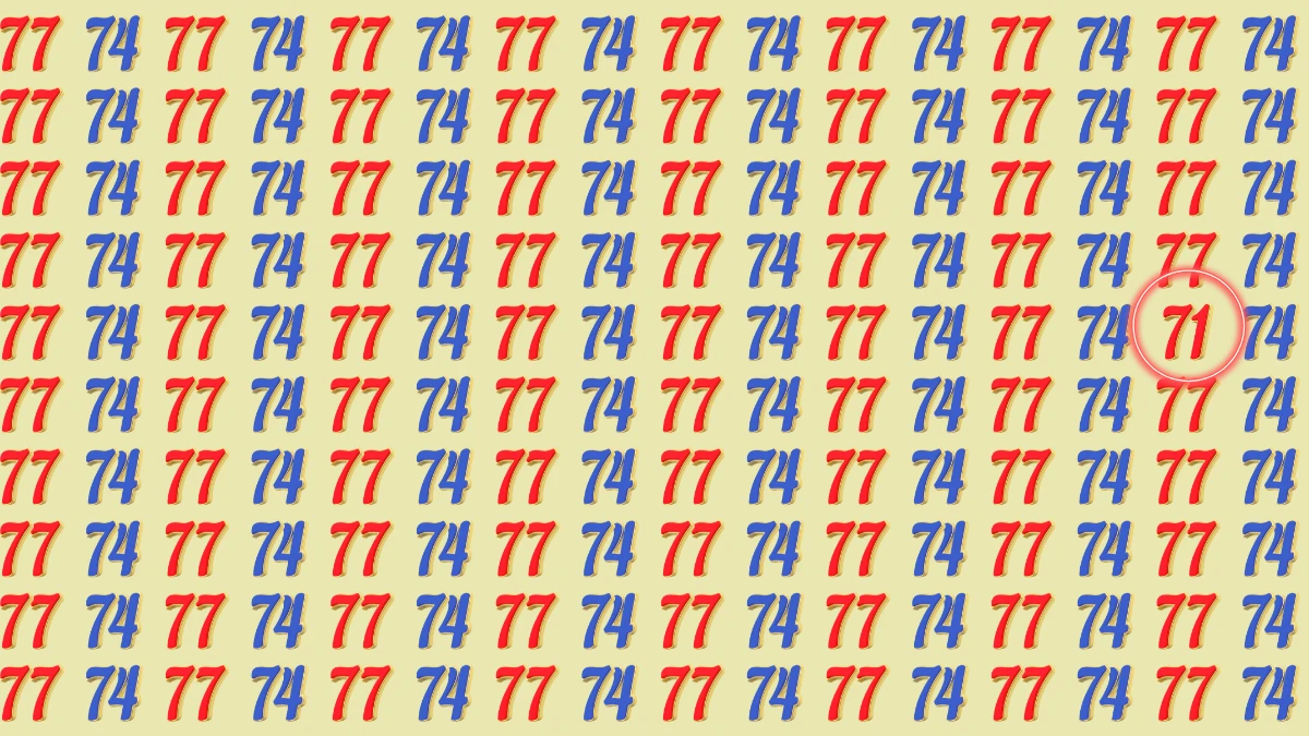 Optical Illusion: Within 7 Seconds Spot The Number 71 among 77 and 74
