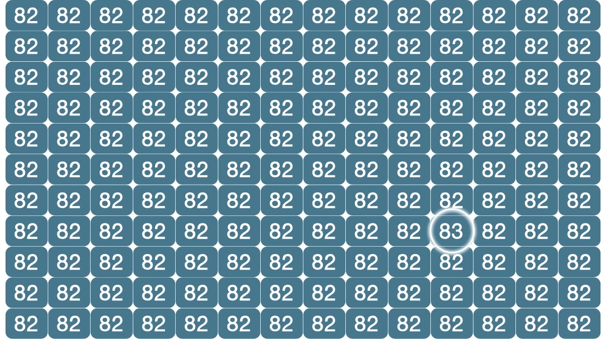 Visual Illusion: Within 5 Seconds Spot the Number 83 among 82
