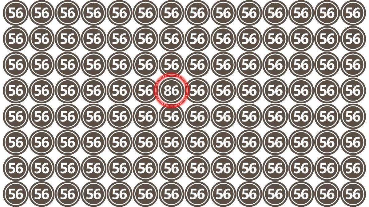 Observation Find it Out: Within 5 Seconds Spot The Number 86 among 56