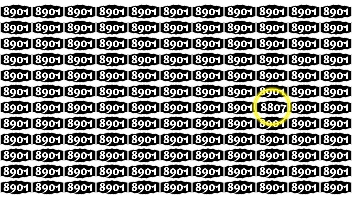 Optical Illusion Puzzle IQ Test: Within 7 Seconds Spot The Number 8807 among 8901