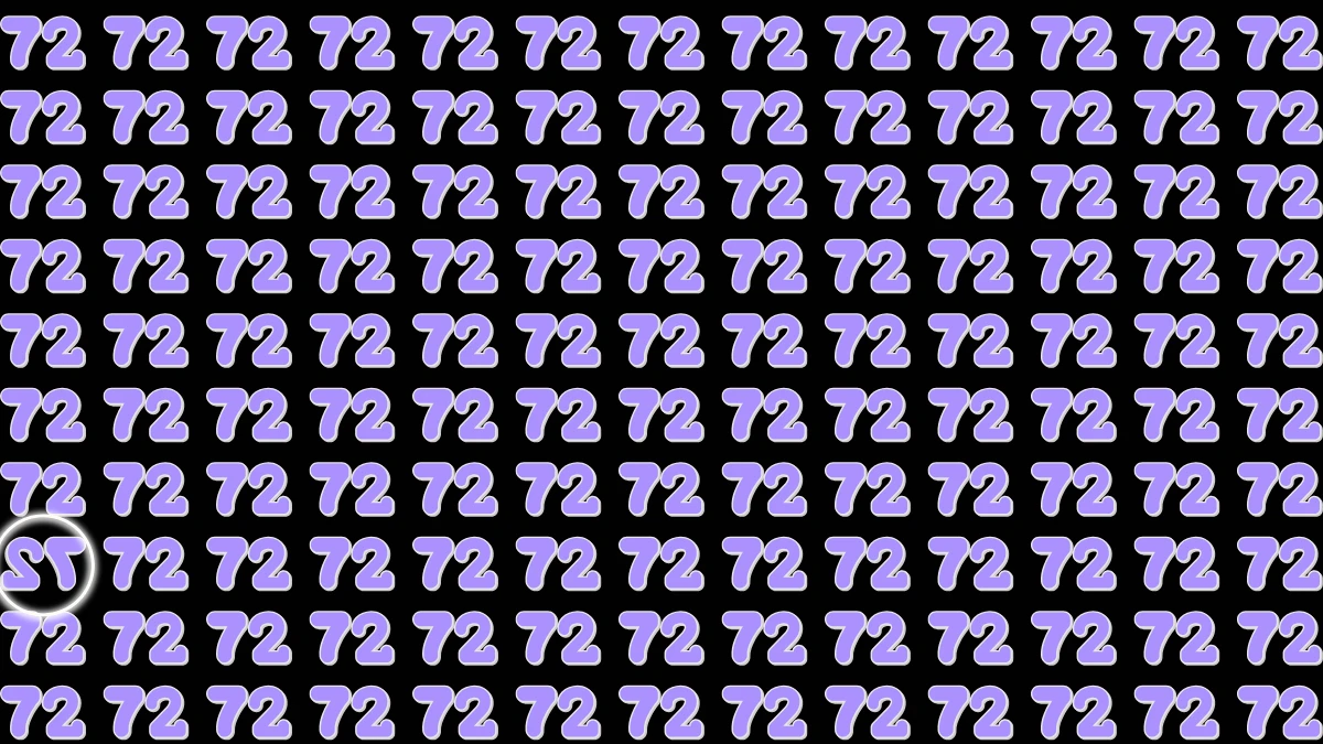 Optical Illusion: Only Sharp Eyes Can Spot the Inverted 72 Among 72 - Can You Do It?