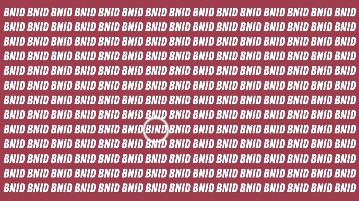 Visual Illusion: Within 7 Seconds Spot the Word BIND among BNID