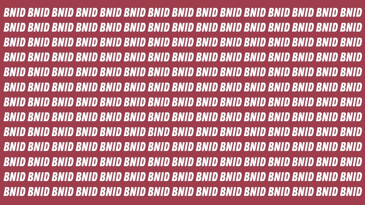 Visual Illusion: Within 7 Seconds Spot the Word BIND among BNID