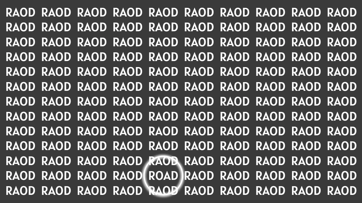 Visual Illusion: Within 7 Seconds Spot the Word ROAD among RAOD