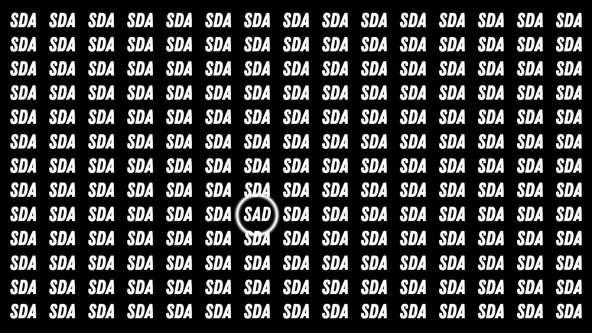 Visual Illusion: Within 7 Seconds Spot the Word SAD among SDA